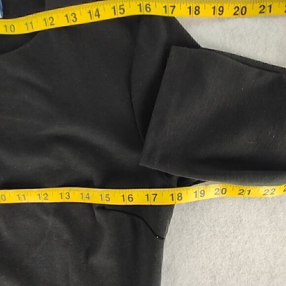 Old Navy Women Black 3/4 Sleeve Knee Length Sweatshirt Cotton Blend Dress Size L - Picture 8 of 14